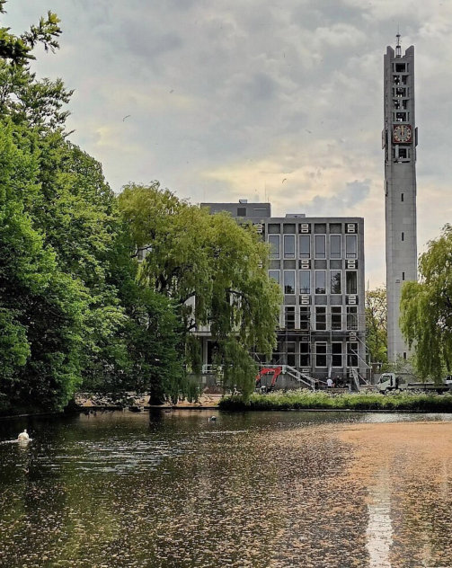 Huis van de stad vijver Huis van de stad vijver