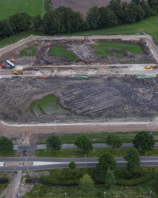 Bovenaanzicht Bouwrijp maken Gravenbeek Oldenzaal