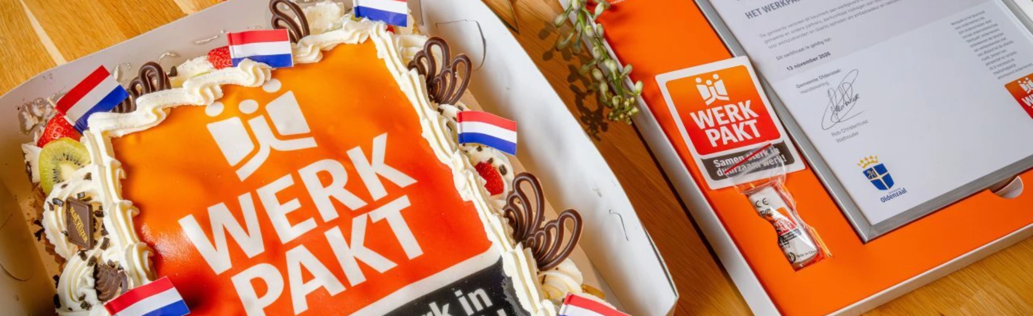 Werkpakt taart en certficaat