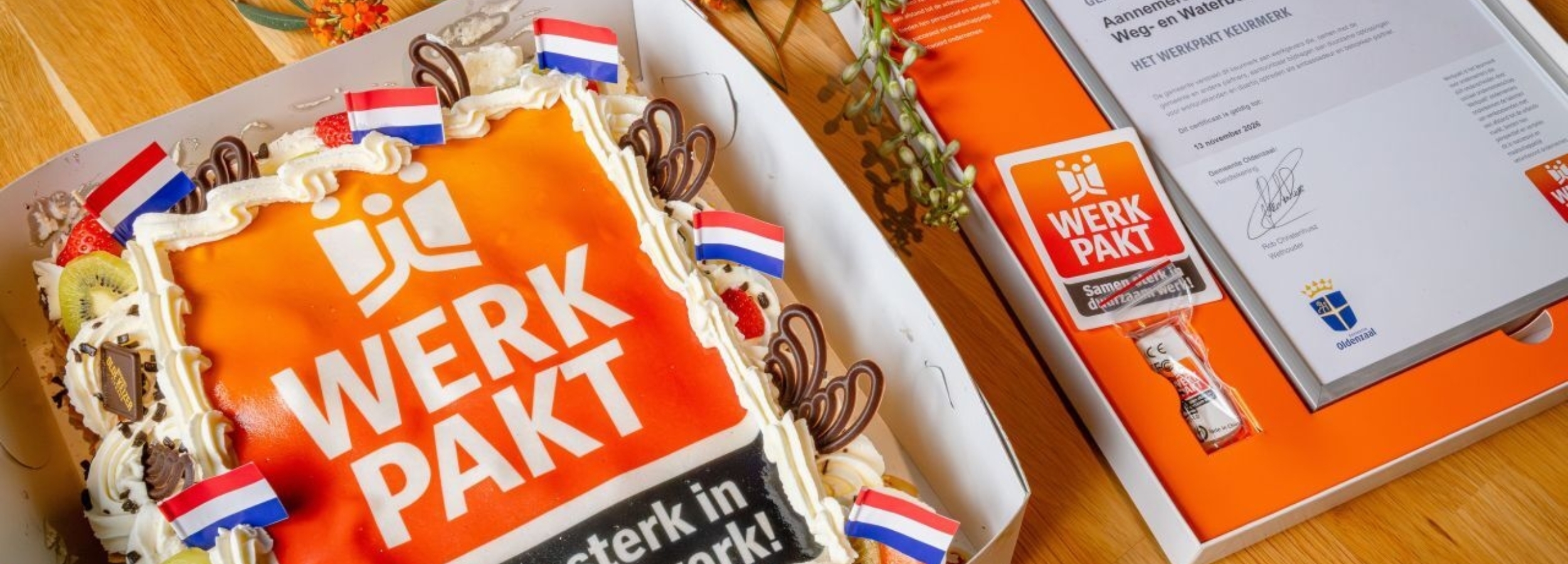 Werkpakt taart en certficaat